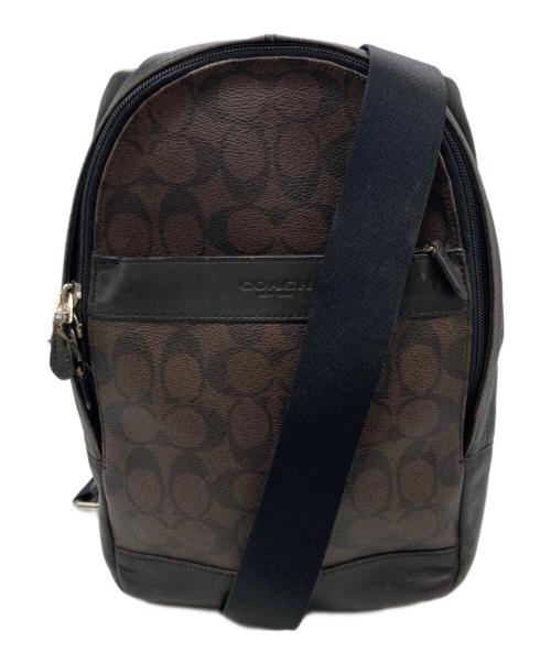COACH（コーチ）COACH (コーチ) ボディバッグ ブラック×ブラウンの古着・服飾アイテム