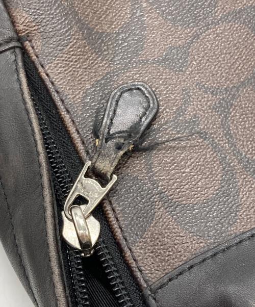 COACH（コーチ）COACH (コーチ) ボディバッグ ブラック×ブラウンの古着・服飾アイテム