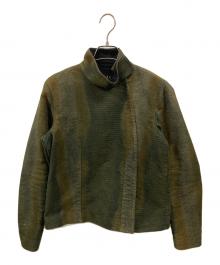 A.P.C.（アーペーセー）の古着「パイソン柄シングルライダースジャケット　初期 ARCHIVE」｜カーキ