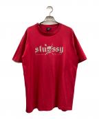 stussyステューシー）の古着「スカルプリントTシャツ」｜レッド