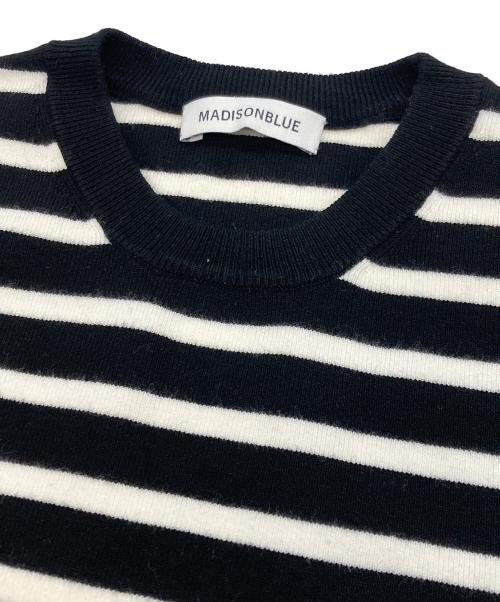 MADISON BLUE（マディソンブルー）MADISON BLUE (マディソンブルー) CREW NECK BORDER PO ホワイト×ブラック サイズ:Sの古着・服飾アイテム