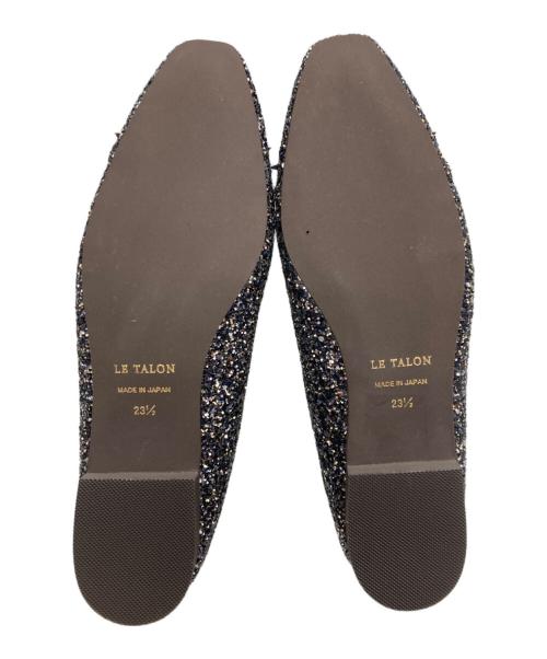Le Talon（ル タロン）Le Talon (ル タロン) フレンチスクエアバレエ ネイビー×ブラウン サイズ: 23 1/2の古着・服飾アイテム