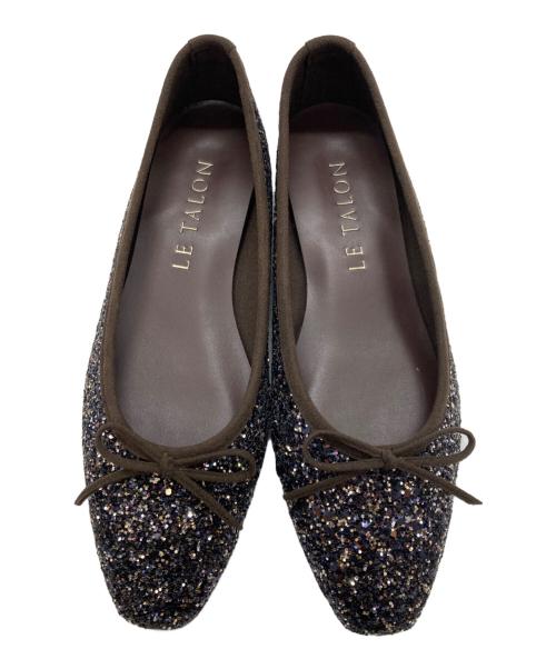 Le Talon（ル タロン）Le Talon (ル タロン) フレンチスクエアバレエ ネイビー×ブラウン サイズ: 23 1/2の古着・服飾アイテム