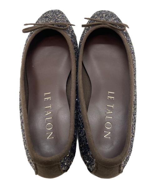 Le Talon（ル タロン）Le Talon (ル タロン) フレンチスクエアバレエ ネイビー×ブラウン サイズ: 23 1/2の古着・服飾アイテム