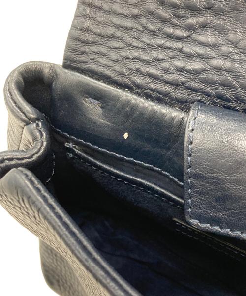 HIROFU（ヒロフ）HIROFU (ヒロフ) レザーショルダーバッグ ネイビーの古着・服飾アイテム
