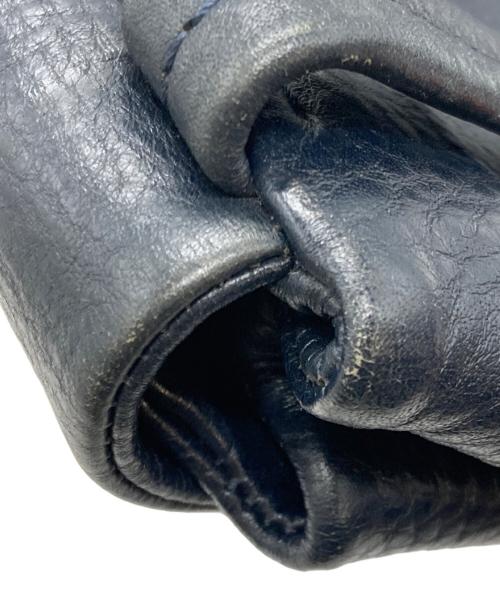 HIROFU（ヒロフ）HIROFU (ヒロフ) レザーショルダーバッグ ネイビーの古着・服飾アイテム