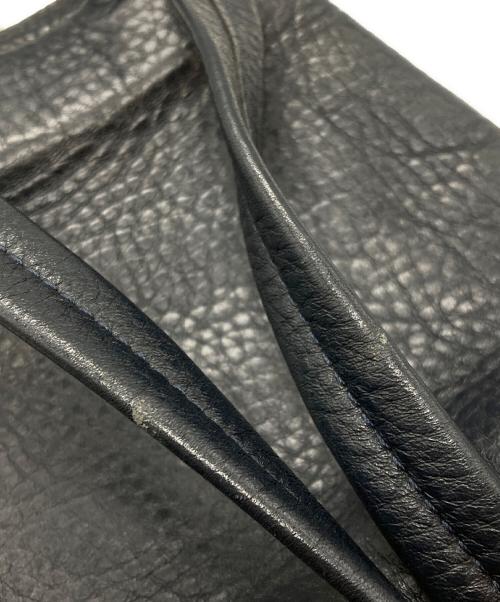 HIROFU（ヒロフ）HIROFU (ヒロフ) レザーショルダーバッグ ネイビーの古着・服飾アイテム