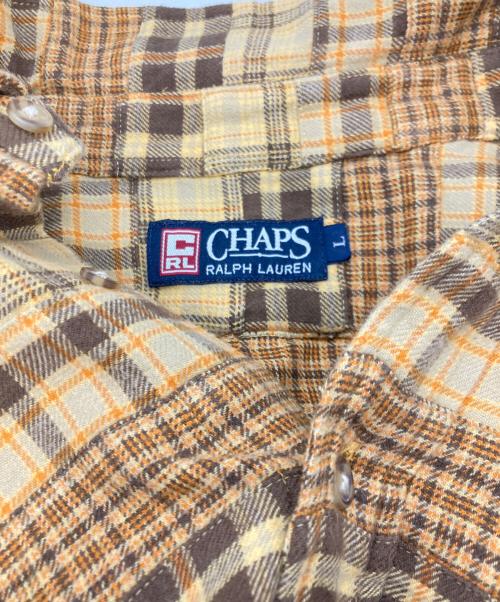 CHAPS RALPH LAUREN（チャップス ラルフローレン）CHAPS RALPH LAUREN (チャップス ラルフローレン) パッチワークシャツ イエロー サイズ:Lの古着・服飾アイテム