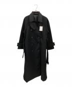 GRLグレイル）の古着「襟3Wayベルト付きフェイクウールトレンチコート」｜ブラック