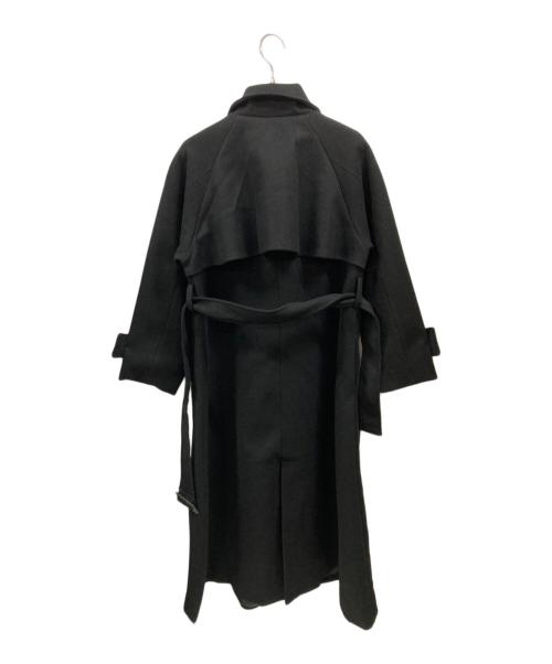 GRL（グレイル）GRL (グレイル) 襟3Wayベルト付きフェイクウールトレンチコート ブラック サイズ:Ｍの古着・服飾アイテム
