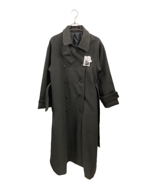 GRL（グレイル）GRL (グレイル) 襟3Wayベルト付きフェイクウールトレンチコート　グレイル　ze783 グレー サイズ:Ｍの古着・服飾アイテム