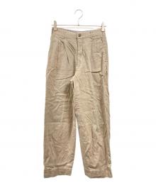 COMME des GARCONS（コムデギャルソン）の古着「リネンコットンワイドスラックス」｜ベージュ
