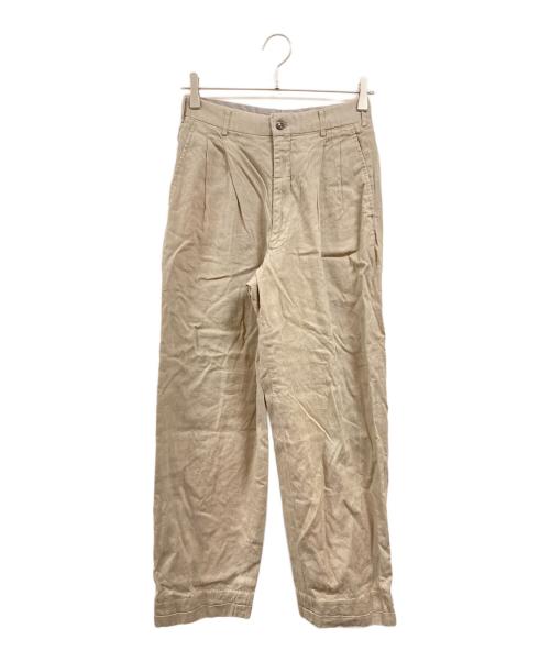COMME des GARCONS（コムデギャルソン）COMME des GARCONS (コムデギャルソン) リネンコットンワイドスラックス ベージュ サイズ:Sの古着・服飾アイテム