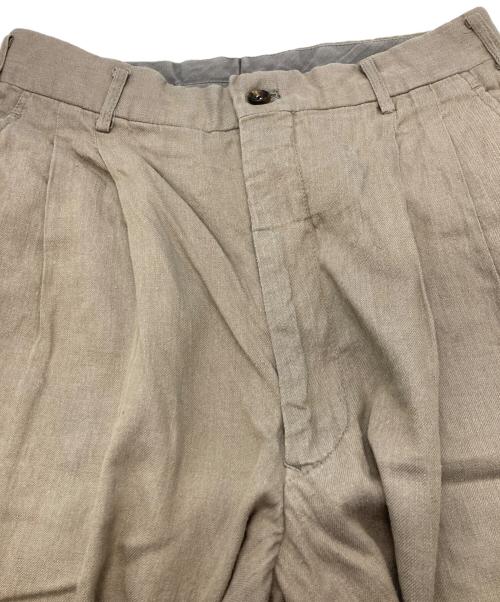 COMME des GARCONS（コムデギャルソン）COMME des GARCONS (コムデギャルソン) リネンコットンワイドスラックス ベージュ サイズ:Sの古着・服飾アイテム