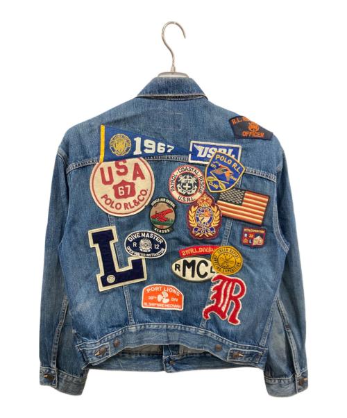 POLO RALPH LAUREN（ポロ・ラルフローレン）POLO RALPH LAUREN (ポロ・ラルフローレン) patched denim jacket インディゴ サイズ:Mの古着・服飾アイテム