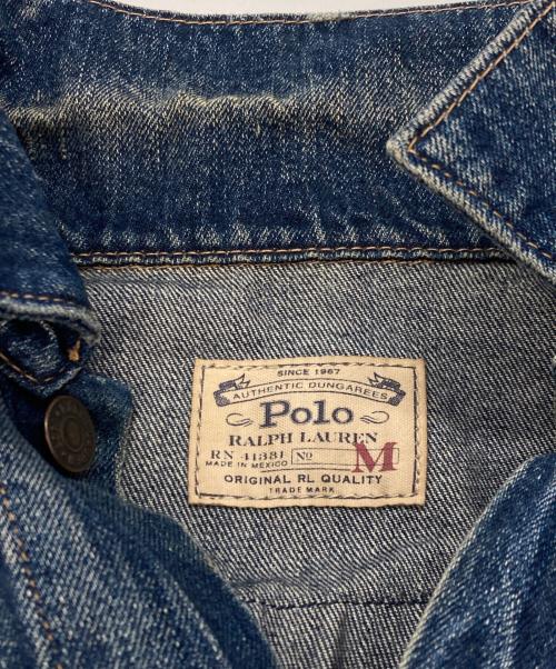 POLO RALPH LAUREN（ポロ・ラルフローレン）POLO RALPH LAUREN (ポロ・ラルフローレン) patched denim jacket インディゴ サイズ:Mの古着・服飾アイテム