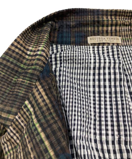 BOTTEGA VENETA（ボッテガベネタ）BOTTEGA VENETA (ボッテガベネタ) シアサッカージャケット ブラウン サイズ:48の古着・服飾アイテム