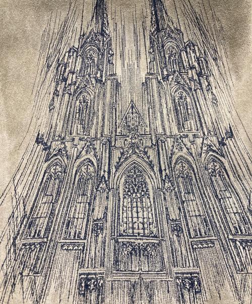 Virgin Ataraxia（ヴァージンアタラクシア）Virgin Ataraxia (ヴァージンアタラクシア) Cathedral 刺繍 SUEDO TRUCKER JACKET ブラウン サイズ:Ｍの古着・服飾アイテム