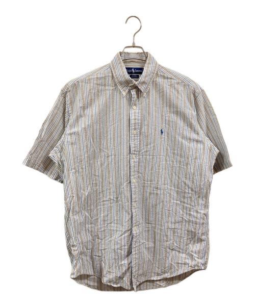 RALPH LAUREN（ラルフローレン）RALPH LAUREN (ラルフローレン) シアサッカーストライプ半袖シャツ ホワイト サイズ:Ｍの古着・服飾アイテム