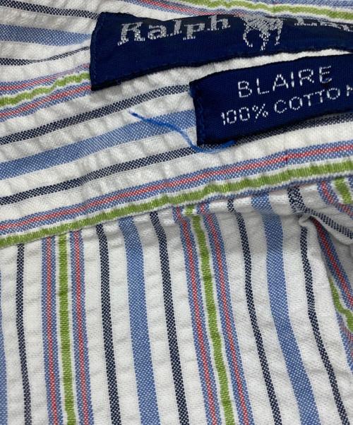 RALPH LAUREN（ラルフローレン）RALPH LAUREN (ラルフローレン) シアサッカーストライプ半袖シャツ ホワイト サイズ:Ｍの古着・服飾アイテム