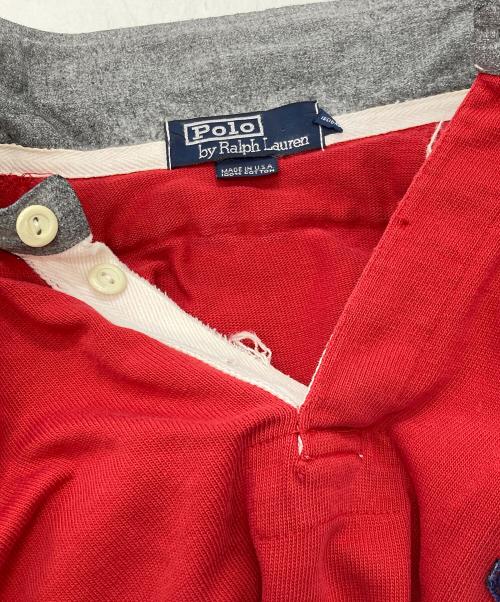 POLO RALPH LAUREN（ポロ・ラルフローレン）POLO RALPH LAUREN (ポロ・ラルフローレン) ラガーシャツ レッド サイズ:Lの古着・服飾アイテム