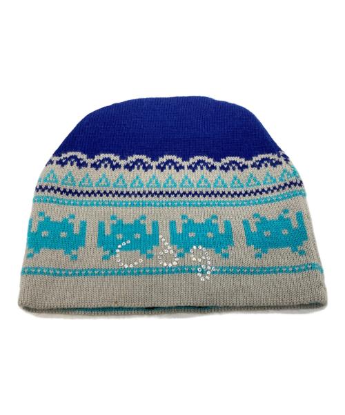 COMME des GARCONS（コムデギャルソン）COMME des GARCONS (コムデギャルソン) ARNE & CARLOS (アンネ アンド カルロス) ニットキャップ ブルー×グレーの古着・服飾アイテム