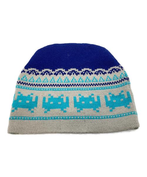 COMME des GARCONS（コムデギャルソン）COMME des GARCONS (コムデギャルソン) ARNE & CARLOS (アンネ アンド カルロス) ニットキャップ ブルー×グレーの古着・服飾アイテム