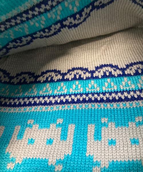 COMME des GARCONS（コムデギャルソン）COMME des GARCONS (コムデギャルソン) ARNE & CARLOS (アンネ アンド カルロス) ニットキャップ ブルー×グレーの古着・服飾アイテム