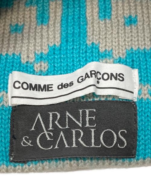COMME des GARCONS（コムデギャルソン）COMME des GARCONS (コムデギャルソン) ARNE & CARLOS (アンネ アンド カルロス) ニットキャップ ブルー×グレーの古着・服飾アイテム
