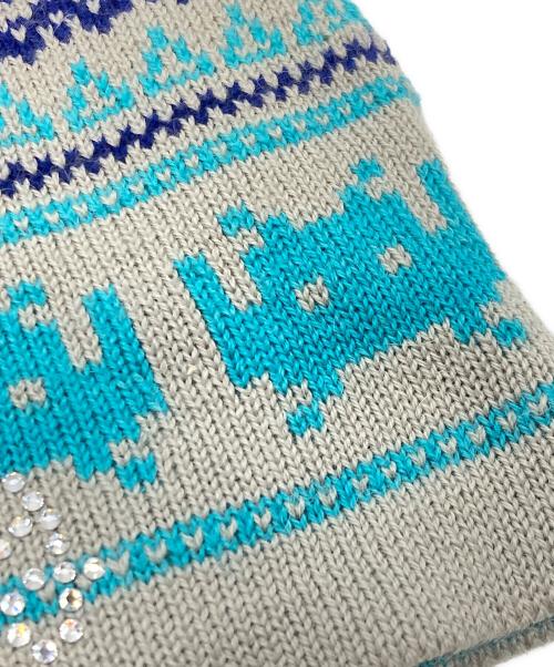 COMME des GARCONS（コムデギャルソン）COMME des GARCONS (コムデギャルソン) ARNE & CARLOS (アンネ アンド カルロス) ニットキャップ ブルー×グレーの古着・服飾アイテム