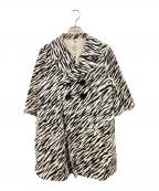 LIMI feuリミフゥ）の古着「ゼブラ柄コート」｜ホワイト×ブラック