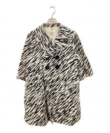 LIMI feu（リミフゥ）の古着「ゼブラ柄コート」｜ホワイト×ブラック