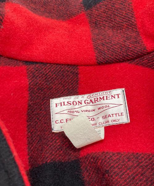 FILSON GARMENT（フィルソン ガーメント）FILSON GARMENT (フィルソン ガーメント) ウールチェックマッキーノジャケット レッド×ブラック サイズ:40の古着・服飾アイテム