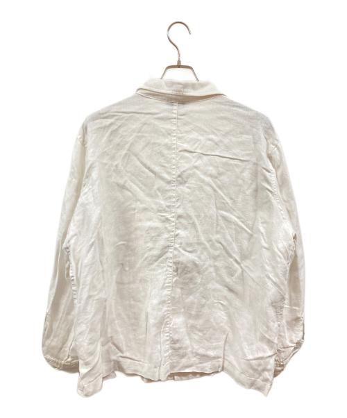 solamonat poche（ソラモナ ポッシェ）SOLAMONAT POCHE (ソラモナ ポッシェ) リネンミリタリーJK ホワイト サイズ:FREEの古着・服飾アイテム