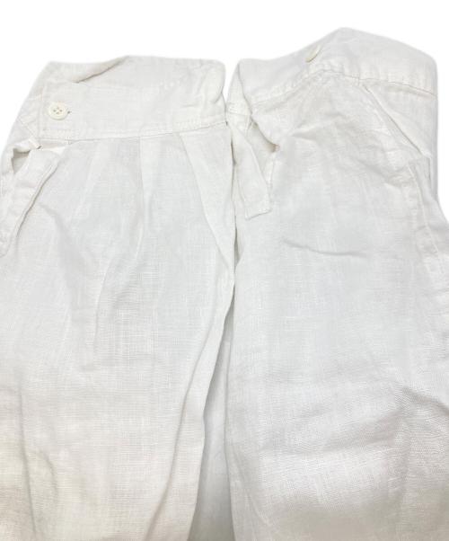 solamonat poche（ソラモナ ポッシェ）SOLAMONAT POCHE (ソラモナ ポッシェ) リネンミリタリーJK ホワイト サイズ:FREEの古着・服飾アイテム