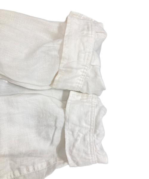 solamonat poche（ソラモナ ポッシェ）SOLAMONAT POCHE (ソラモナ ポッシェ) リネンミリタリーJK ホワイト サイズ:FREEの古着・服飾アイテム