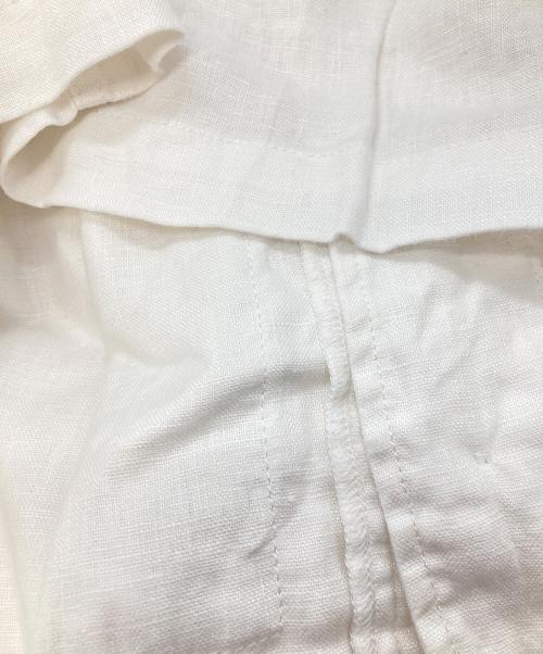 solamonat poche（ソラモナ ポッシェ）SOLAMONAT POCHE (ソラモナ ポッシェ) リネンミリタリーJK ホワイト サイズ:FREEの古着・服飾アイテム