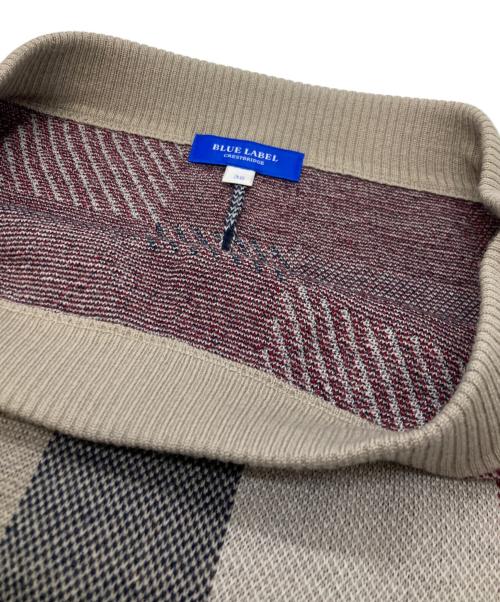 BLUE LABEL CRESTBRIDGE（ブルーレーベルクレストブリッジ）BLUE LABEL CRESTBRIDGE (ブルーレーベルクレストブリッジ) ウールチェックスカート ベージュ×ネイビー サイズ:38の古着・服飾アイテム