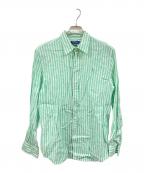 POLO RALPH LAURENポロ・ラルフローレン）の古着「リネンストライプシャツ」｜グリーン