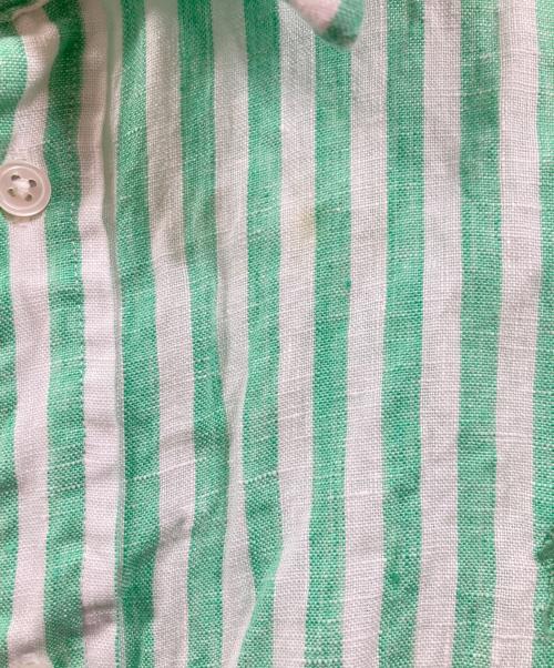 POLO RALPH LAUREN（ポロ・ラルフローレン）POLO RALPH LAUREN (ポロ・ラルフローレン) リネンストライプシャツ グリーン サイズ:Lの古着・服飾アイテム