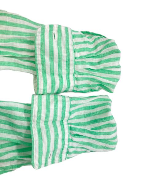 POLO RALPH LAUREN（ポロ・ラルフローレン）POLO RALPH LAUREN (ポロ・ラルフローレン) リネンストライプシャツ グリーン サイズ:Lの古着・服飾アイテム