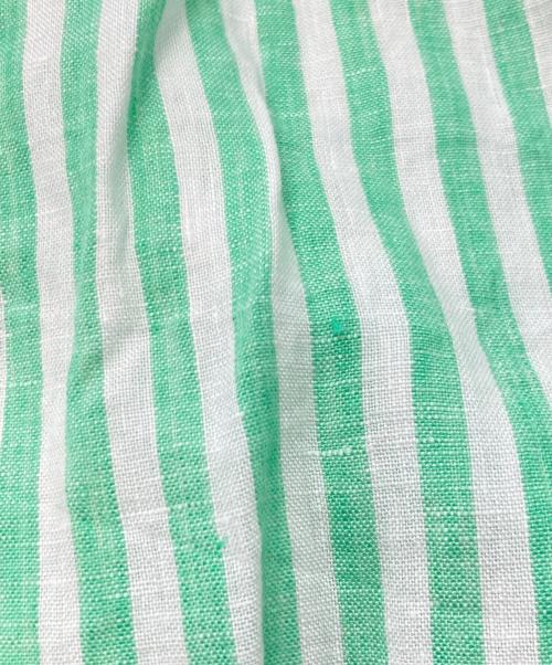 POLO RALPH LAUREN（ポロ・ラルフローレン）POLO RALPH LAUREN (ポロ・ラルフローレン) リネンストライプシャツ グリーン サイズ:Lの古着・服飾アイテム