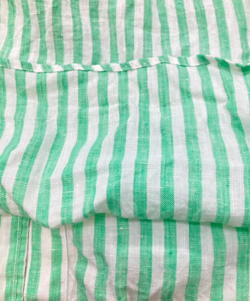 POLO RALPH LAUREN（ポロ・ラルフローレン）POLO RALPH LAUREN (ポロ・ラルフローレン) リネンストライプシャツ グリーン サイズ:Lの古着・服飾アイテム