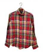 POLO RALPH LAURENポロ・ラルフローレン）の古着「リネンチェックシャツ」｜レッド