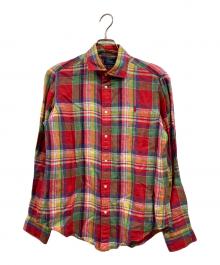 POLO RALPH LAUREN（ポロ・ラルフローレン）の古着「リネンチェックシャツ」｜レッド