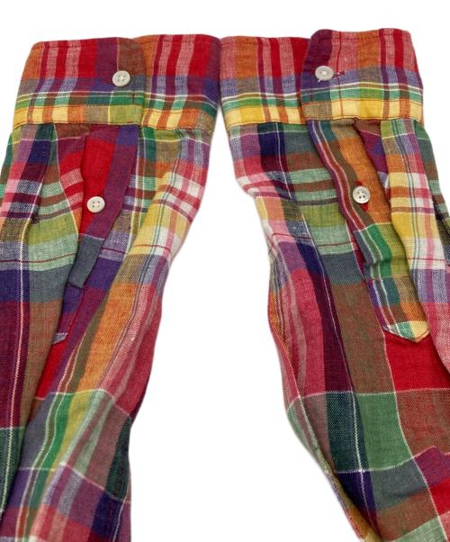 POLO RALPH LAUREN（ポロ・ラルフローレン）POLO RALPH LAUREN (ポロ・ラルフローレン) リネンチェックシャツ レッド サイズ:Ⅼの古着・服飾アイテム