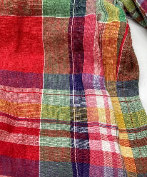 POLO RALPH LAUREN（ポロ・ラルフローレン）POLO RALPH LAUREN (ポロ・ラルフローレン) リネンチェックシャツ レッド サイズ:Ⅼの古着・服飾アイテム