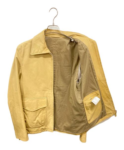 dunhill（ダンヒル）dunhill (ダンヒル) レザージャケット イエロー サイズ:Sの古着・服飾アイテム
