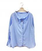 UNITED ARROWS TOKYOユナイテッドアローズトウキョウ）の古着「フリルカラー フレアスリーブ ブラウス」｜ブルー