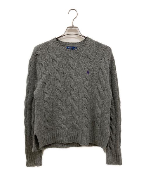 POLO RALPH LAUREN（ポロ・ラルフローレン）POLO RALPH LAUREN (ポロ・ラルフローレン) ケーブルニット グレー サイズ:Ｍの古着・服飾アイテム